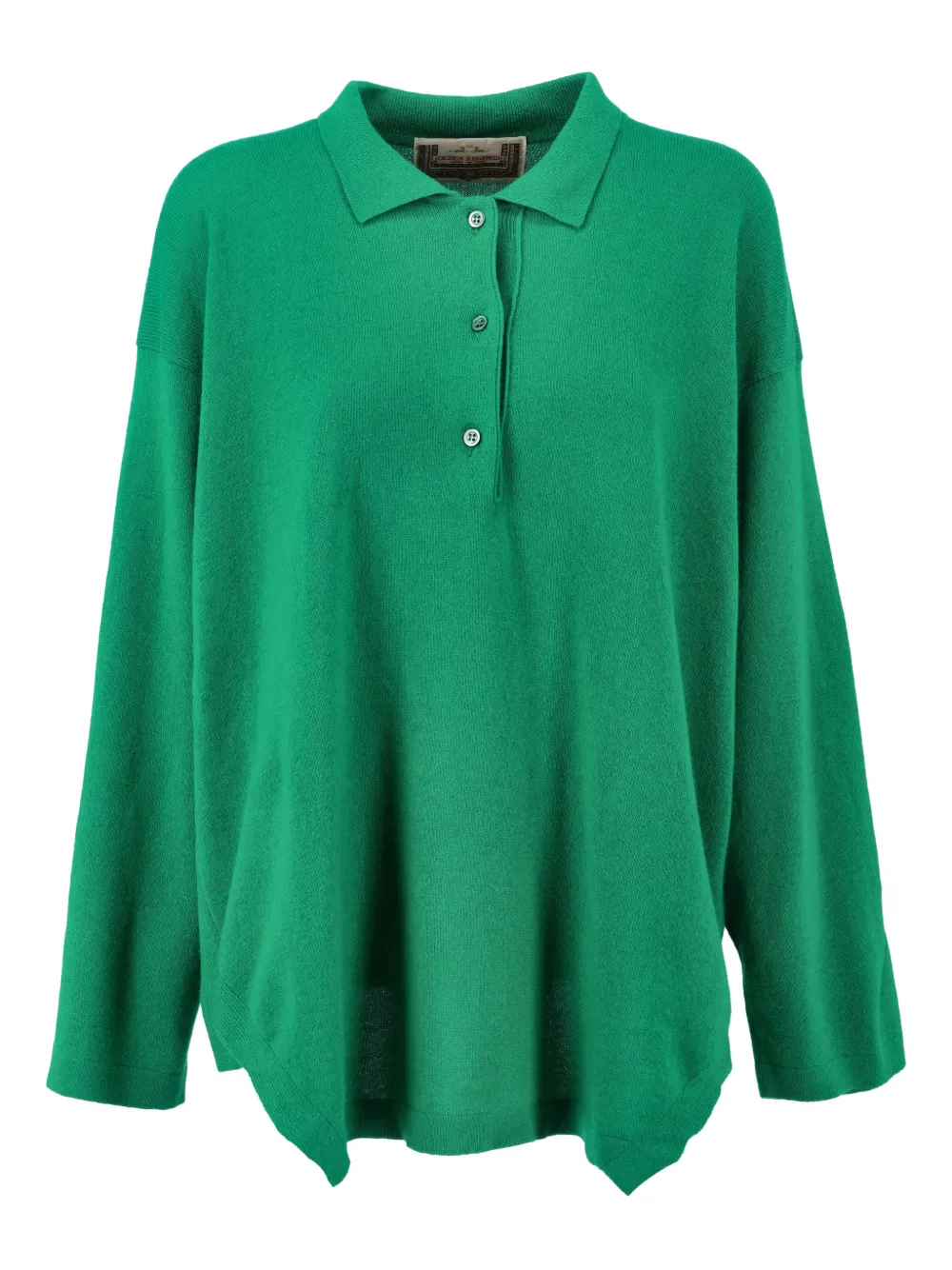 Pre-owned Vintage Cashmere Polo Sweater In Green