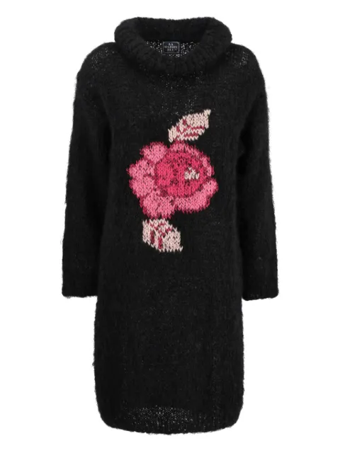 Vintage suéter bordado con cuello de tortuga