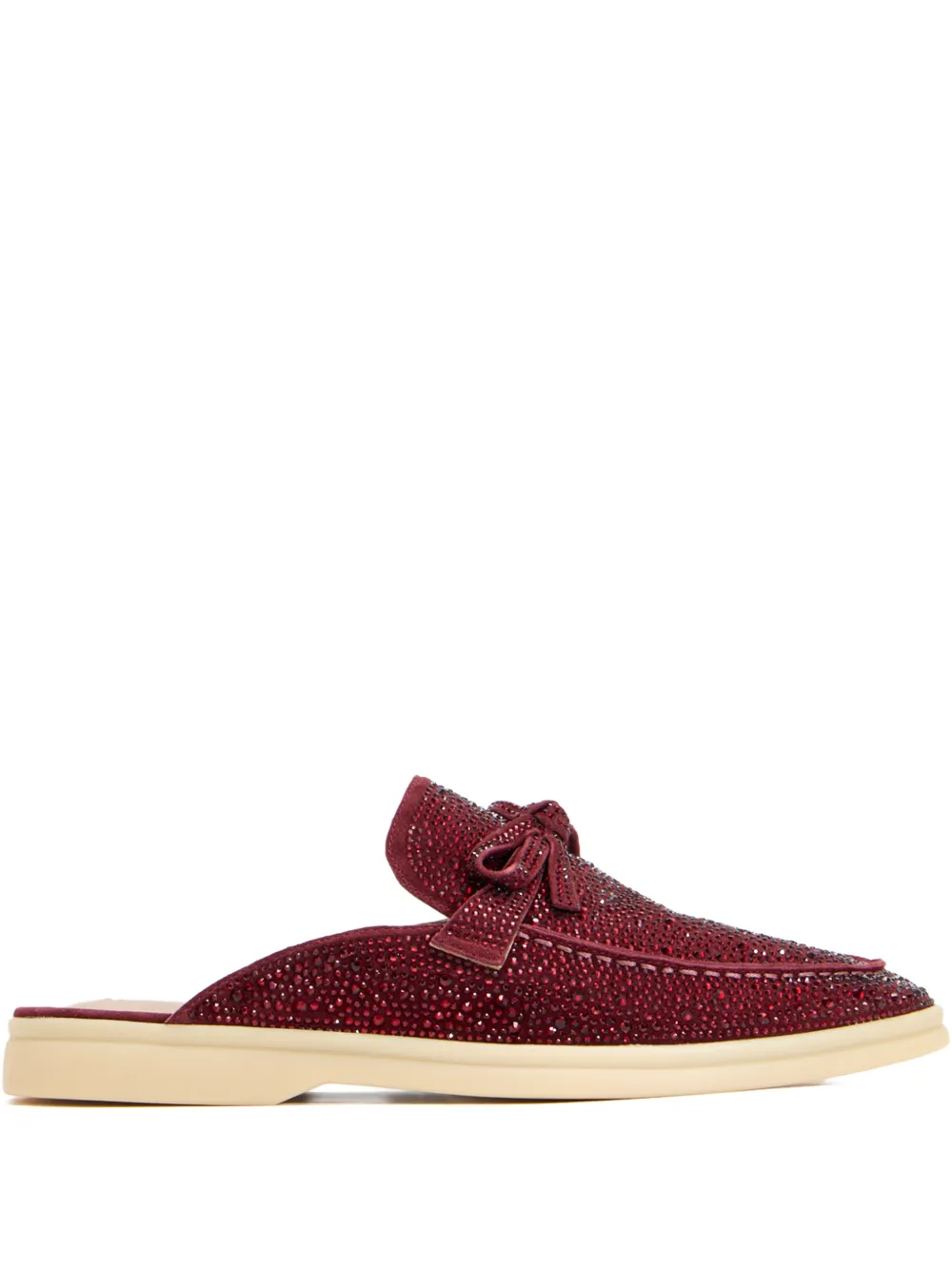 Nicoli Jezelinda Bow-detail Embellished Loafers In Red