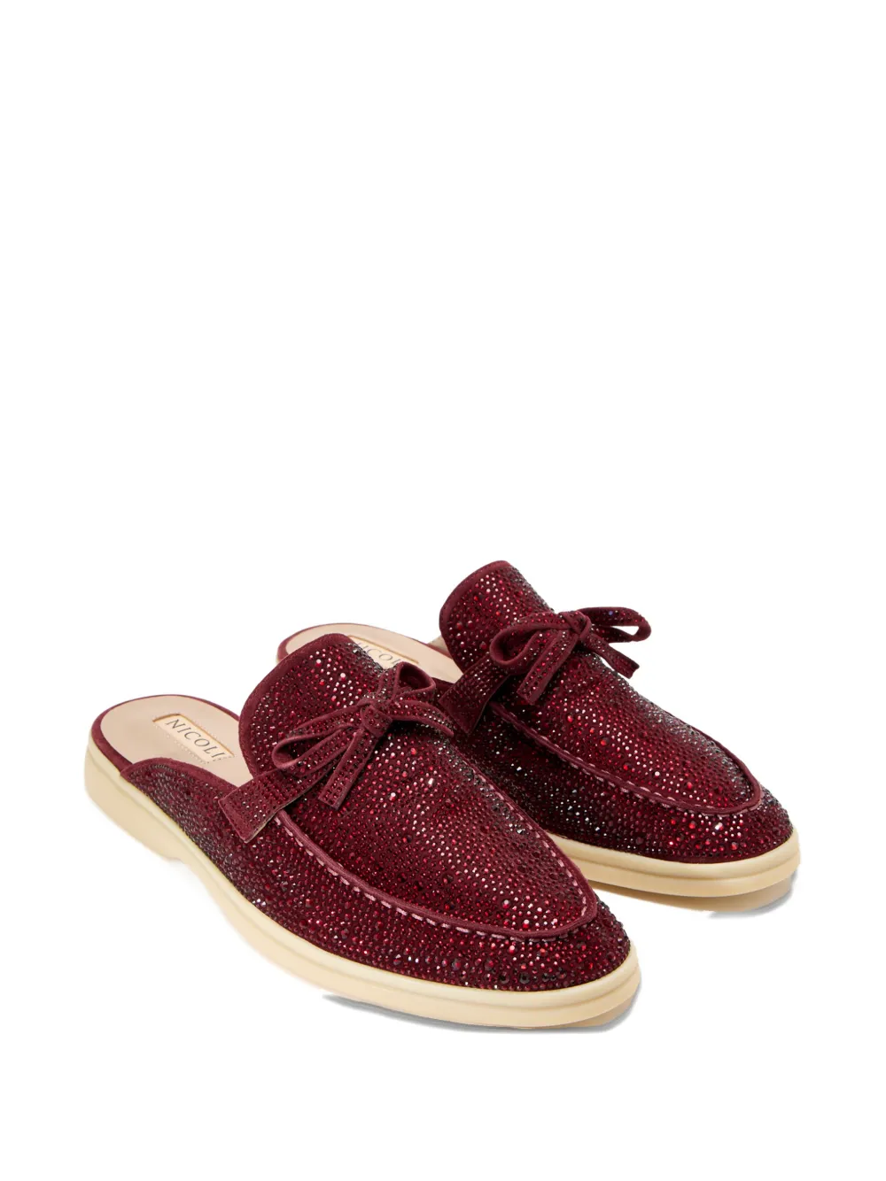 NICOLI Jezelinda loafers verfraaid met strik - Rood