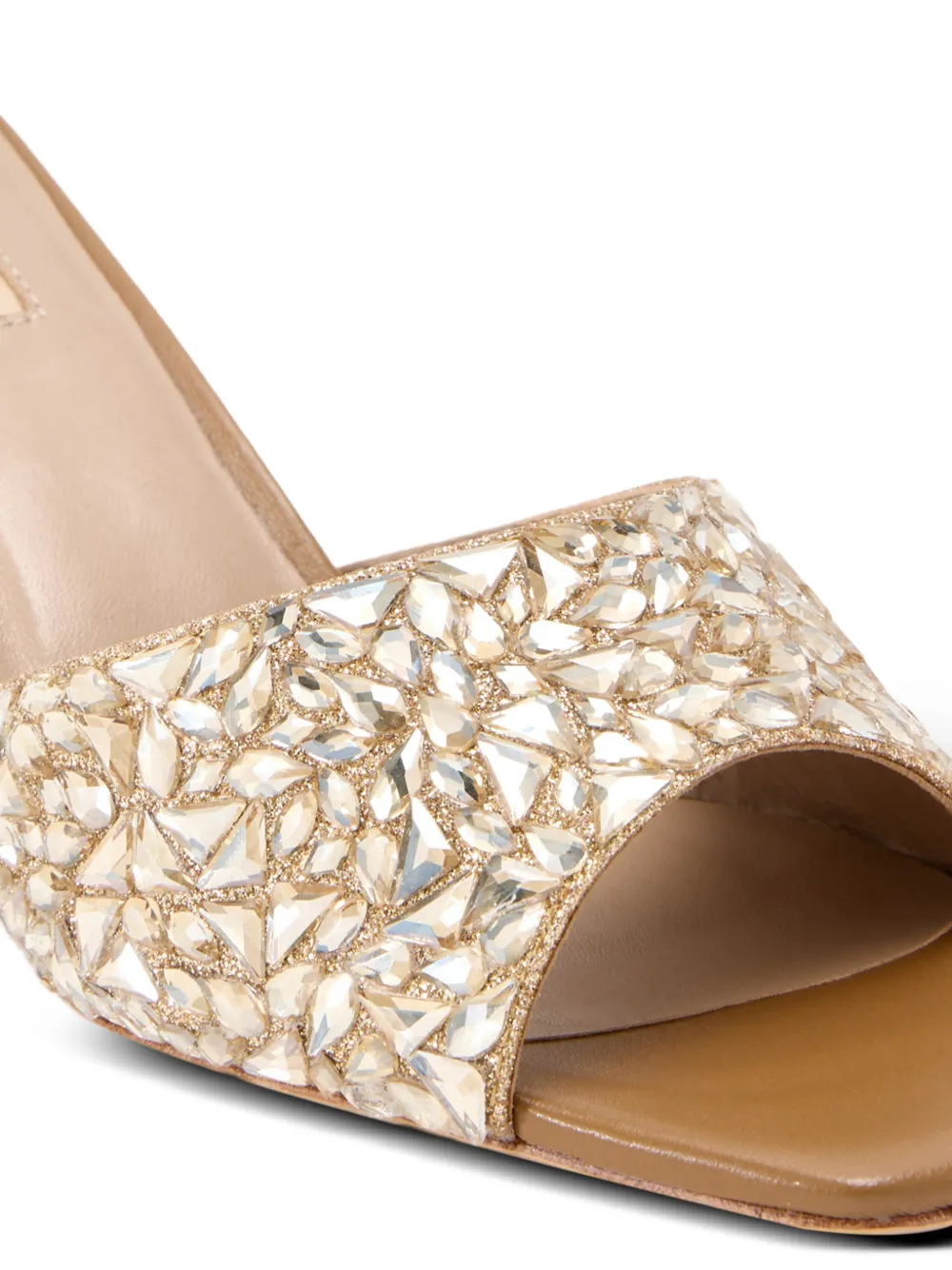 NICOLI 70 mm Alastair verfraaide muiltjes Beige