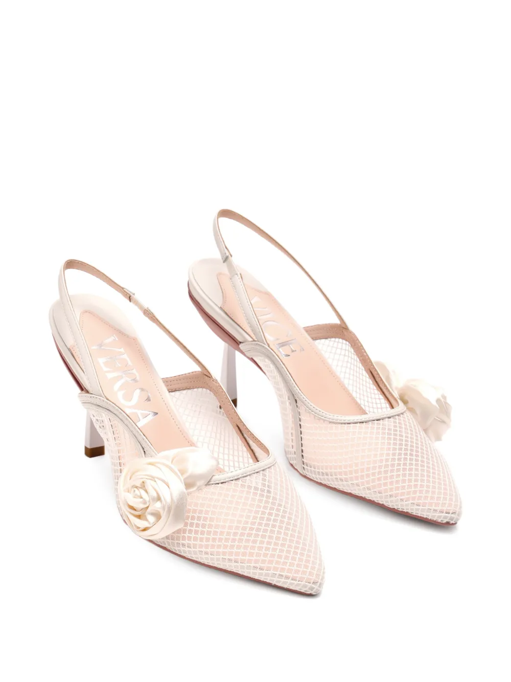 vice versa 95 mm Blossom pumps met roosdetail Wit