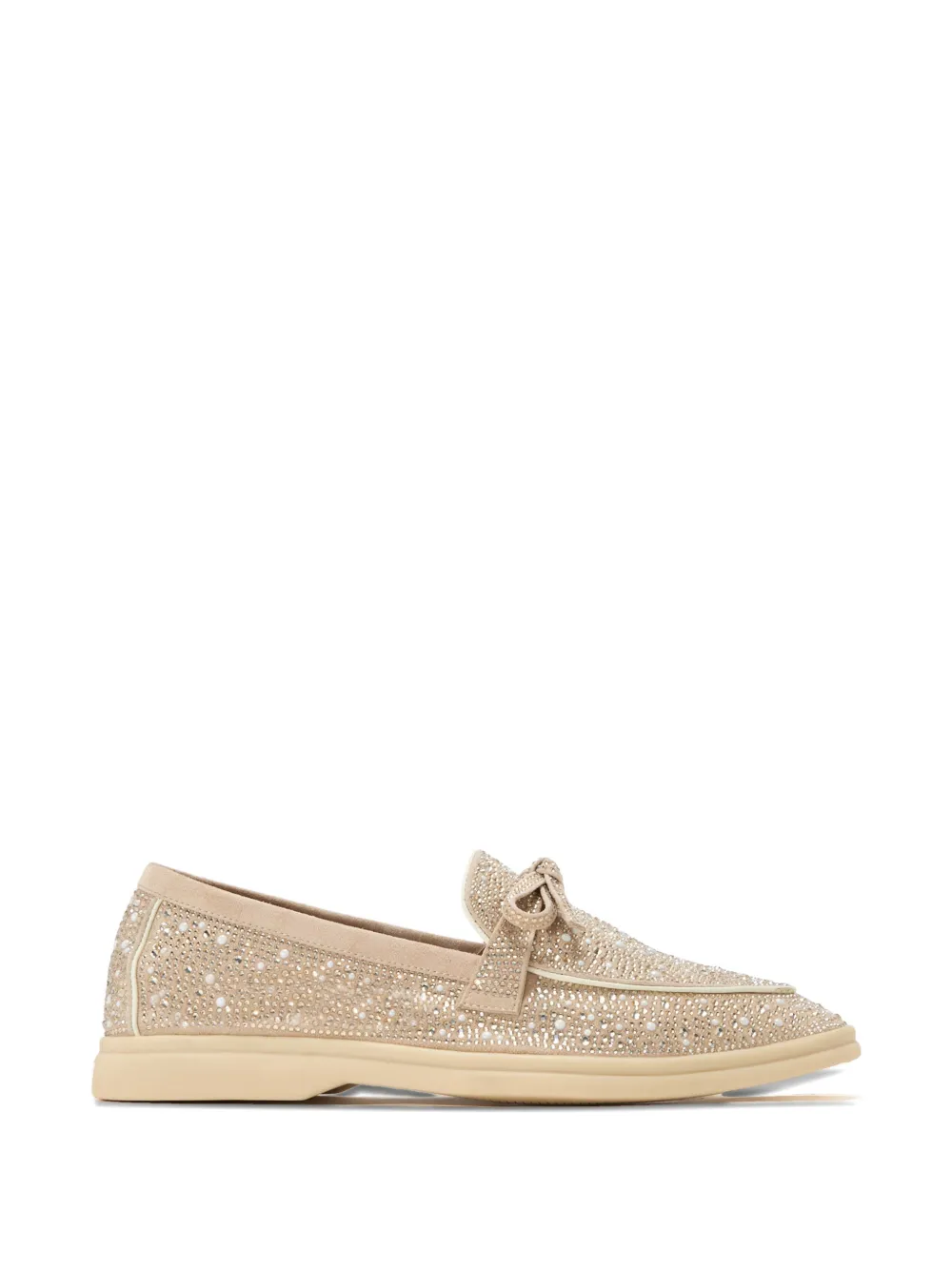 NICOLI Aurelia embellished bow-detail loafers - Toni neutri