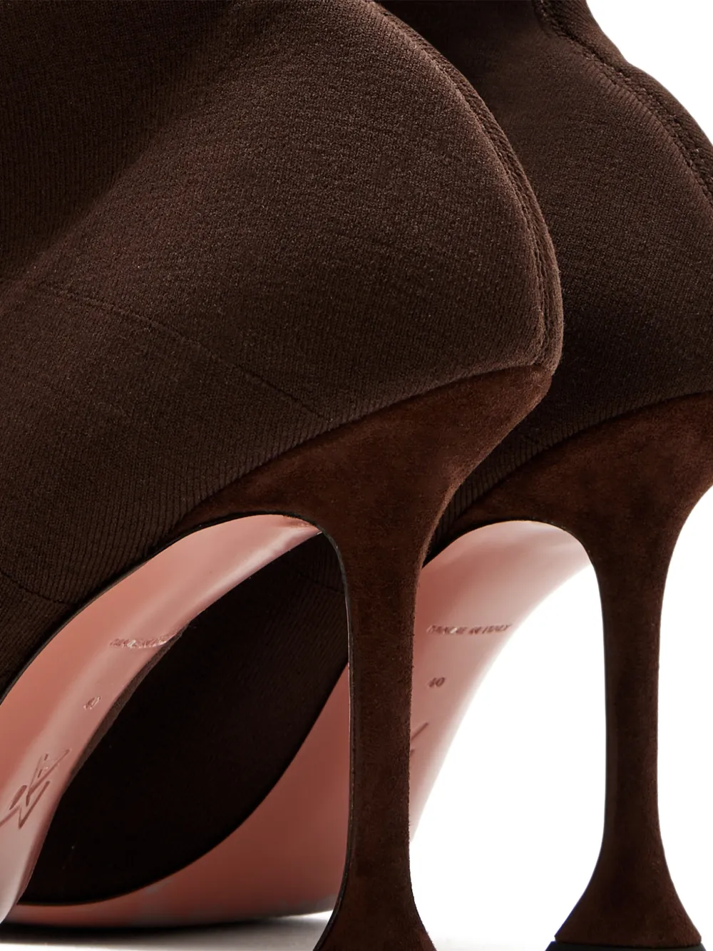 Amina Muaddi 95 mm Veneda stiletto laarzen Bruin