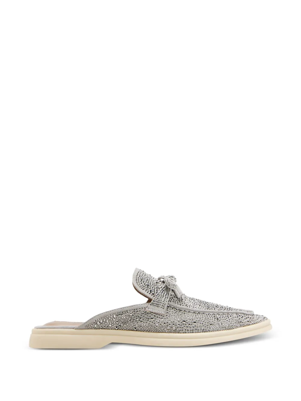 NICOLI Jezelinda rhinestone bow-detail mules - Grigio