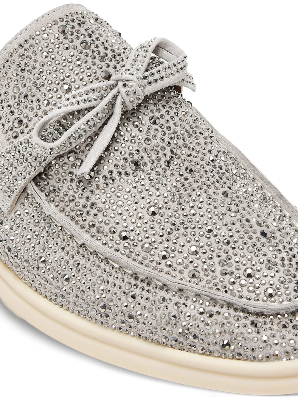 NICOLI Jezelinda muiltjes met strikdetail en stras Grijs