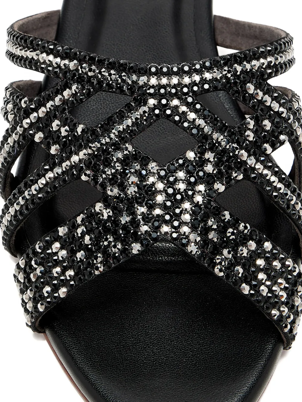 NICOLI Slingback sandalen met vefraaide bandjes Zwart