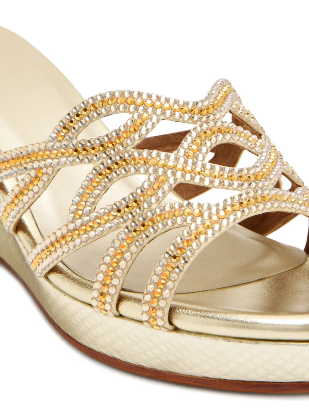 NICOLI 70 mm Tina verfraaide sandalen met sleehak Goud