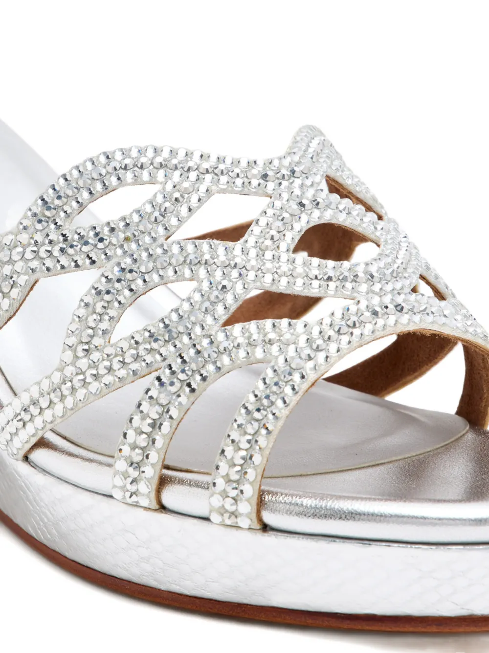 NICOLI 70 mm Stina verfraaide sandalen Zilver