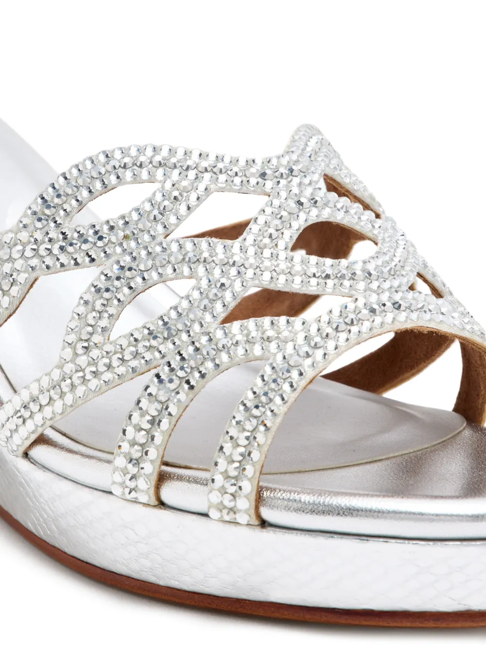 NICOLI 70 mm Stina verfraaide sandalen Zilver