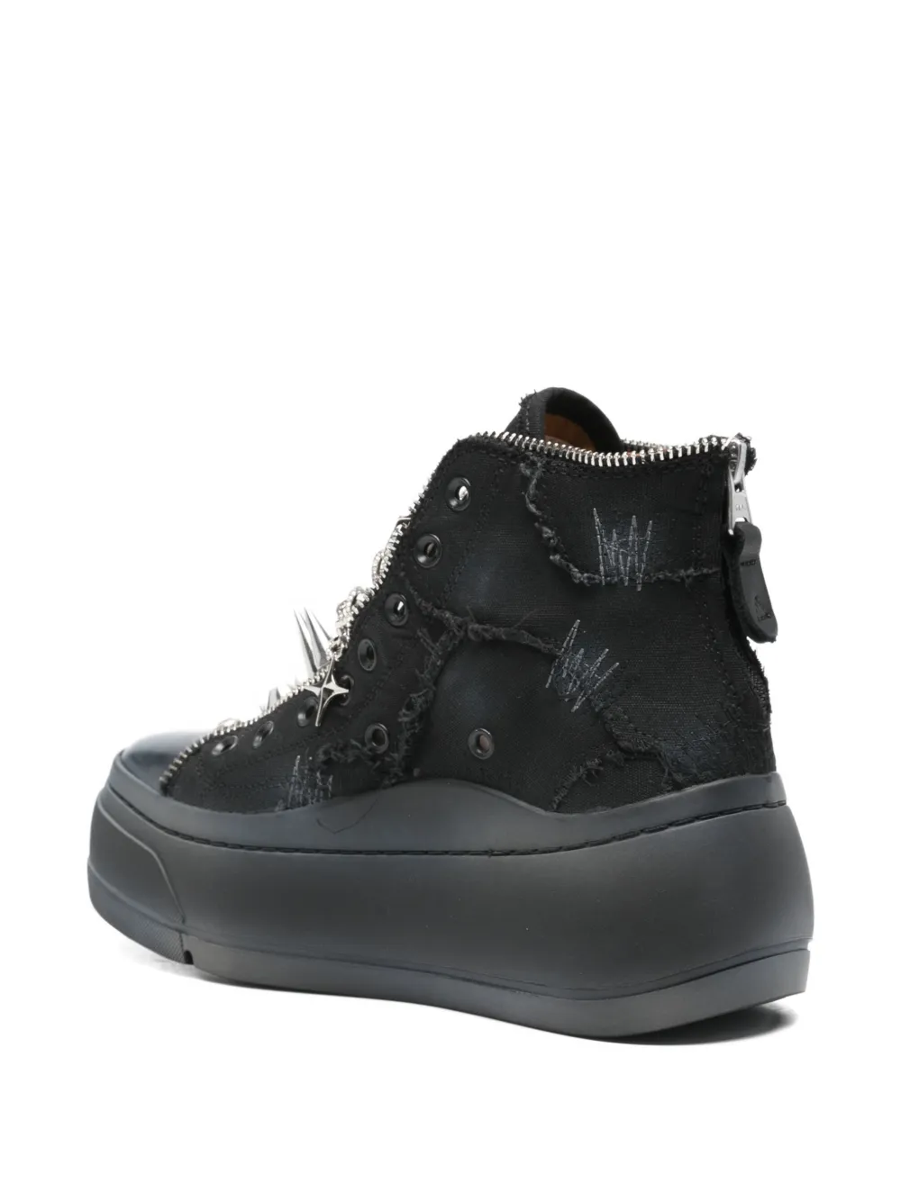 R13 Sneakers met ritsdetail Zwart