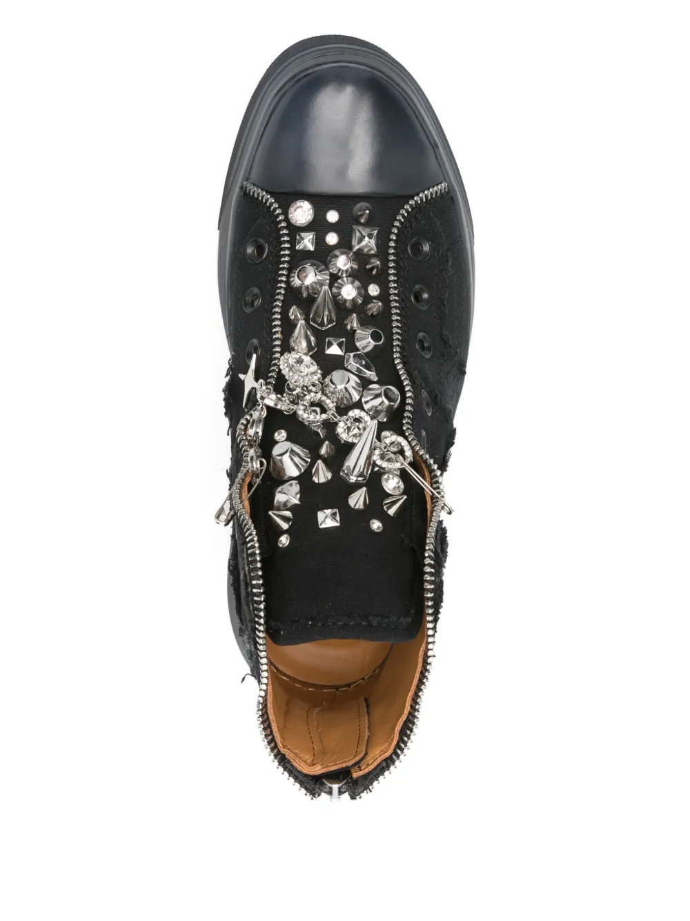 R13 Sneakers met ritsdetail Zwart