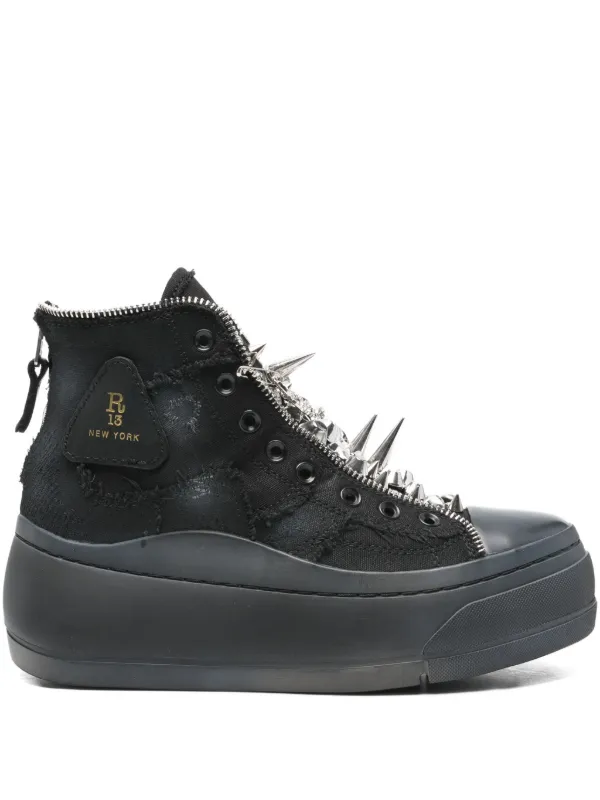 R13 Zip-detail Sneakers in Black
