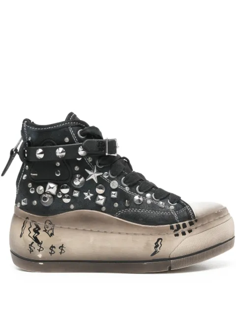 R13 stud-embellished flatform sneakers