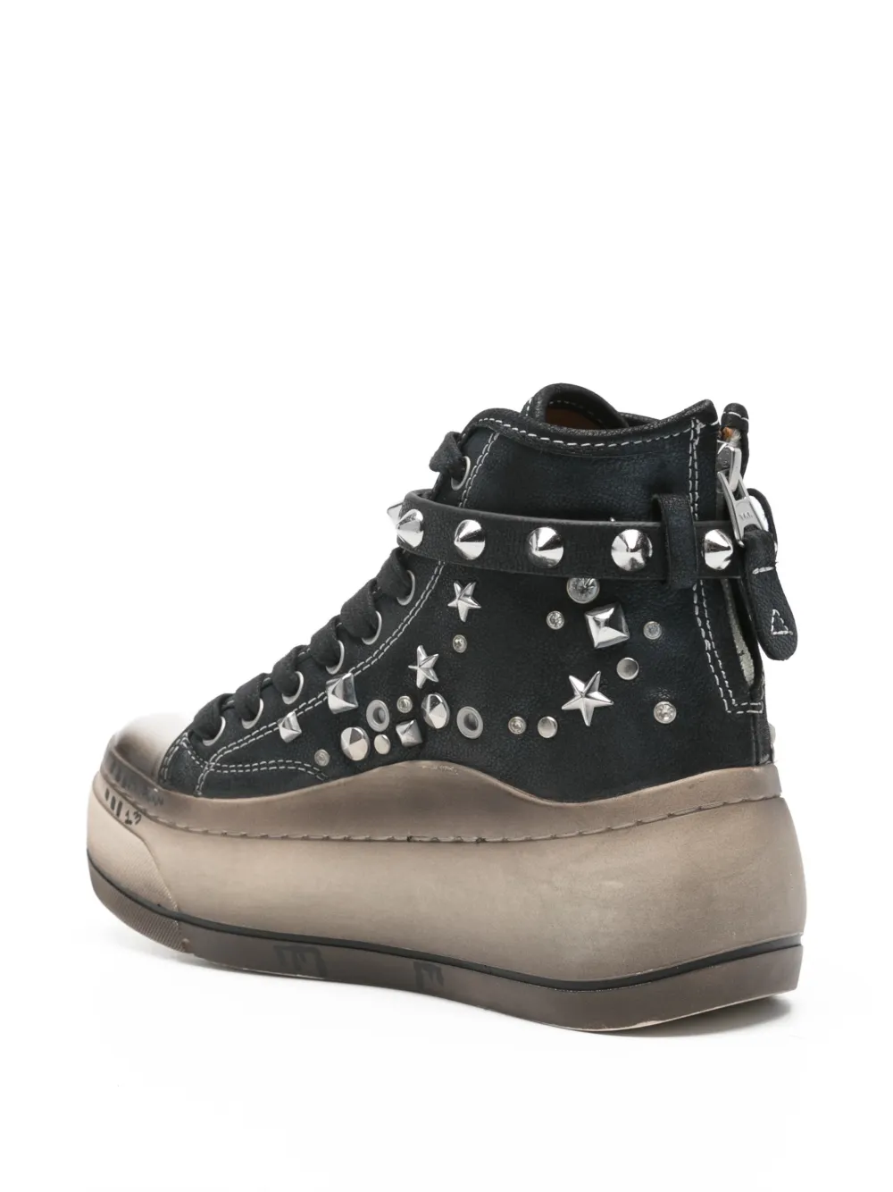 R13 Sneakers met plateauzool en studs Zwart