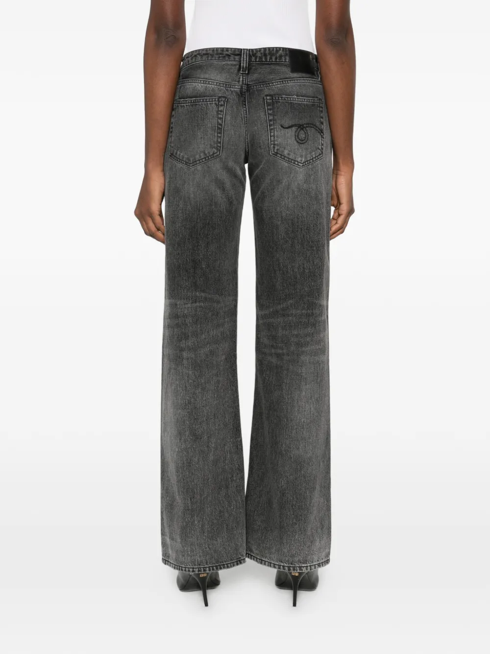 R13 Effie jeans met vervaagd effect Grijs