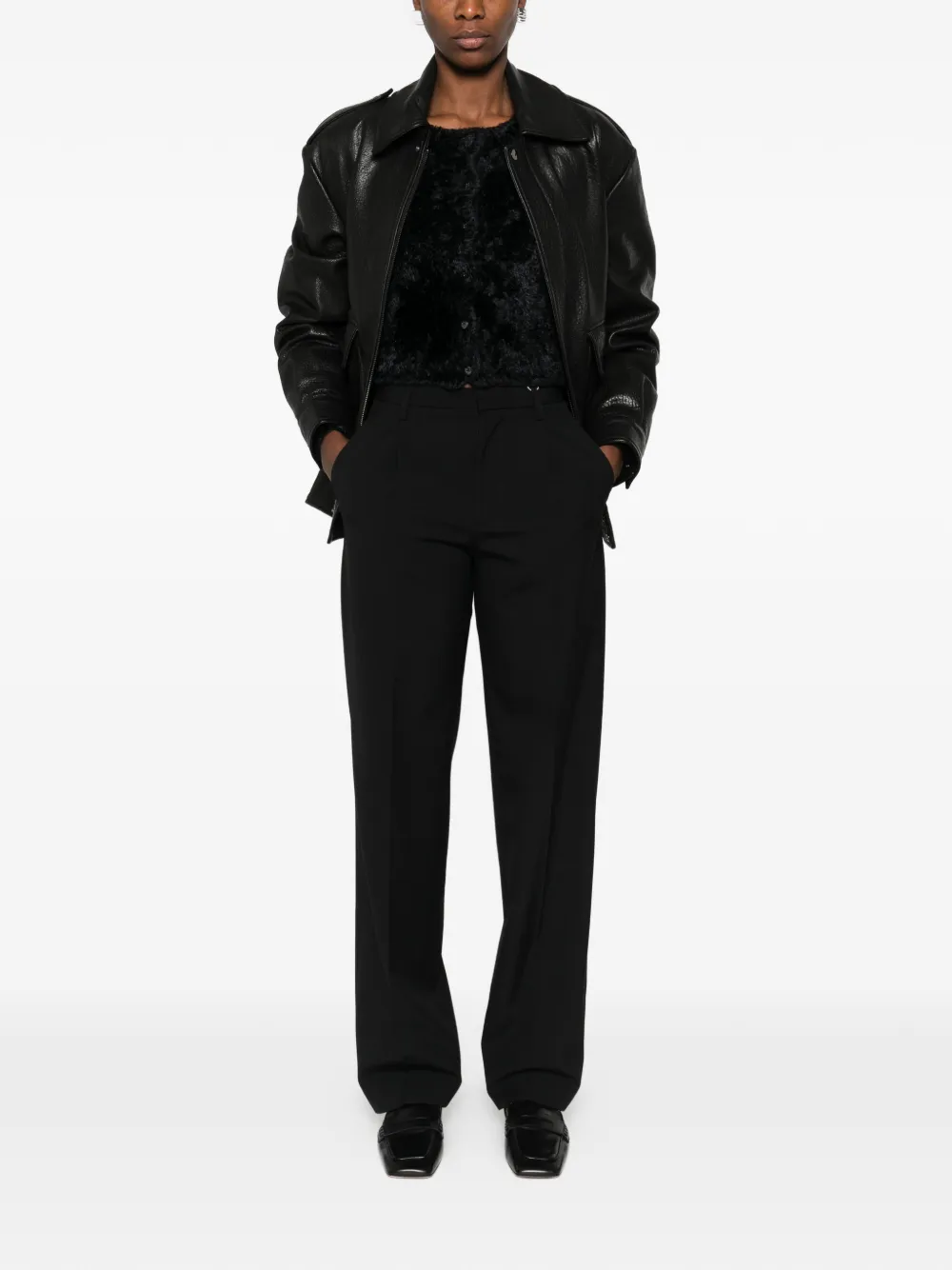 MM6 Maison Margiela pleat-detail trousers - Zwart