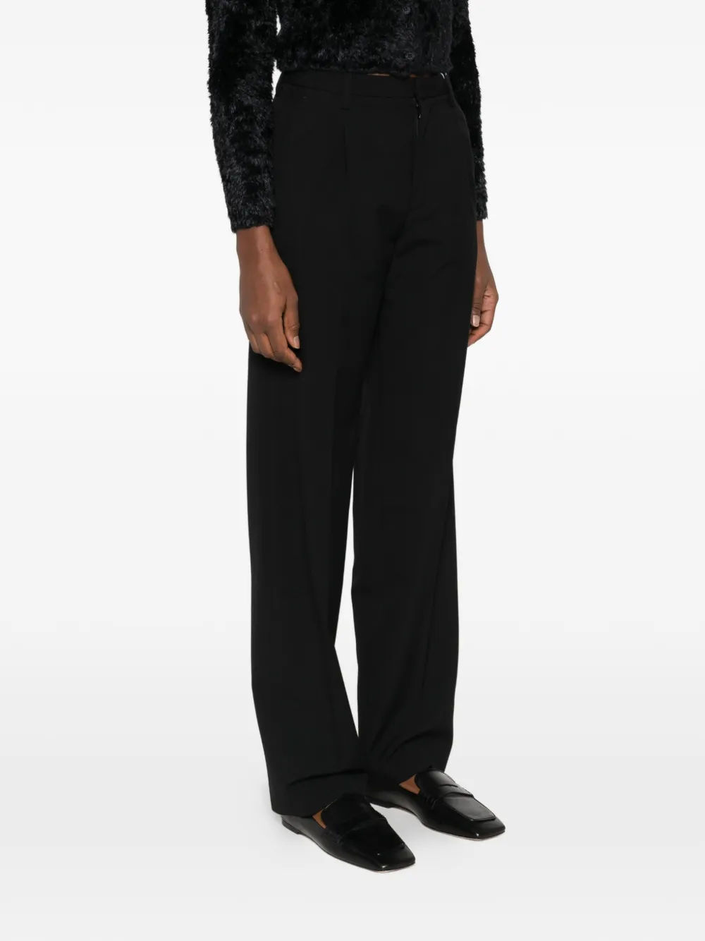 MM6 Maison Margiela Broek met geplooid detail Zwart