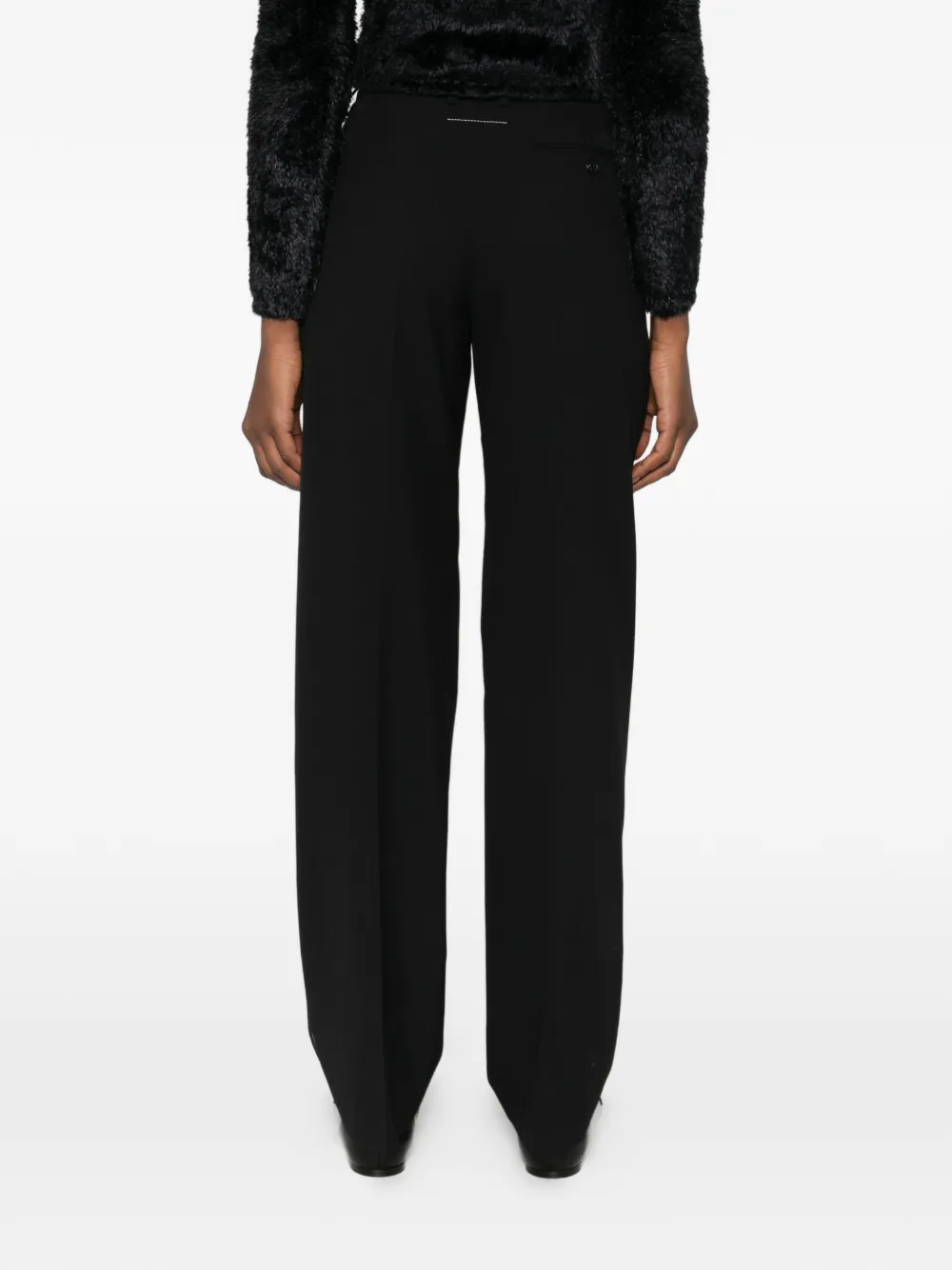 MM6 Maison Margiela Broek met geplooid detail Zwart