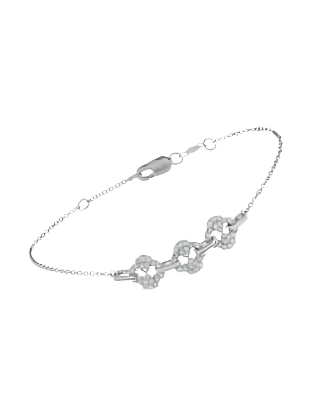Pre-owned Lb Exclusive 14k White Gold Diamond Bracelet In Silver