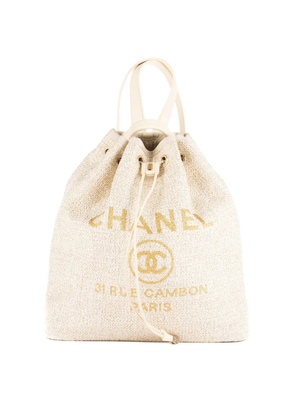 CHANEL Pre-Owned Zaino Deauville con coulisse - Toni neutri
