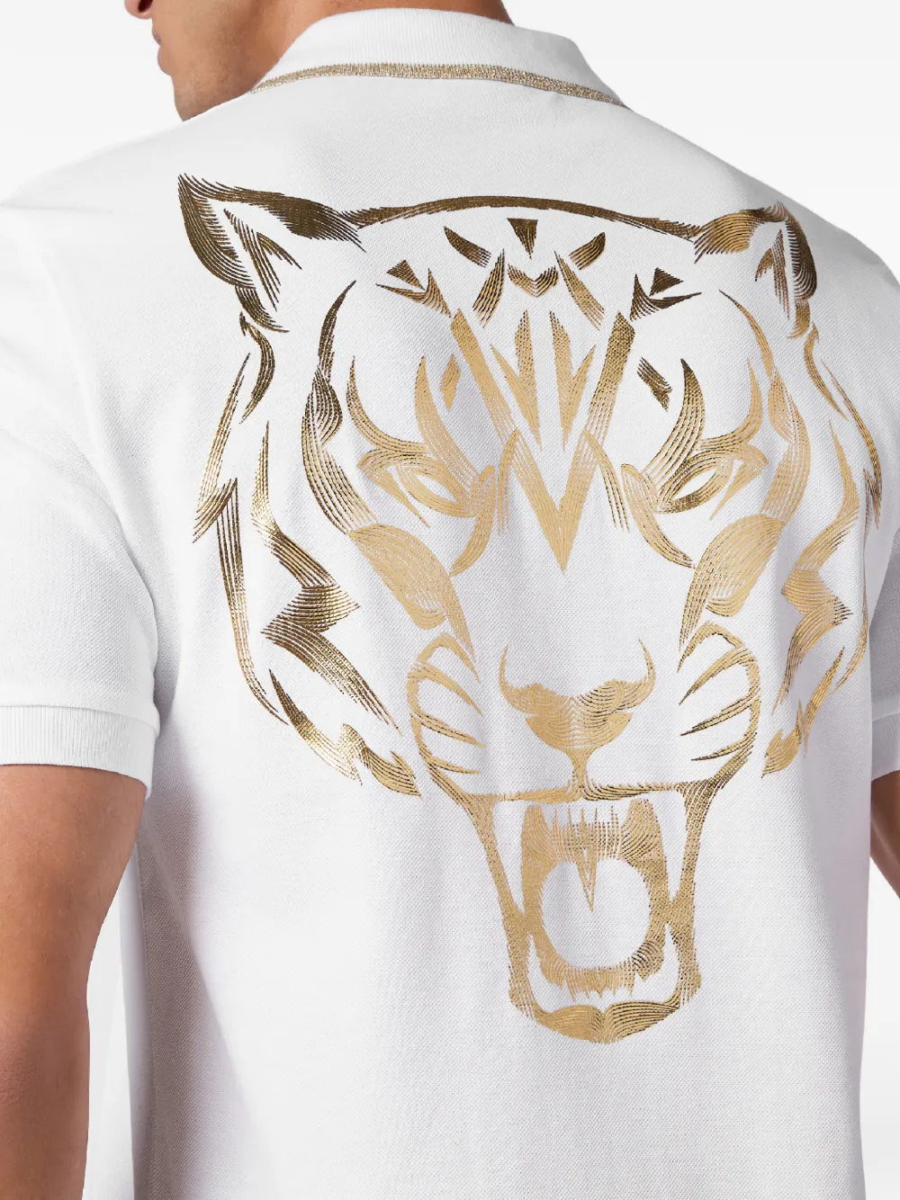 Plein Sport Poloshirt met tijger embleem Wit