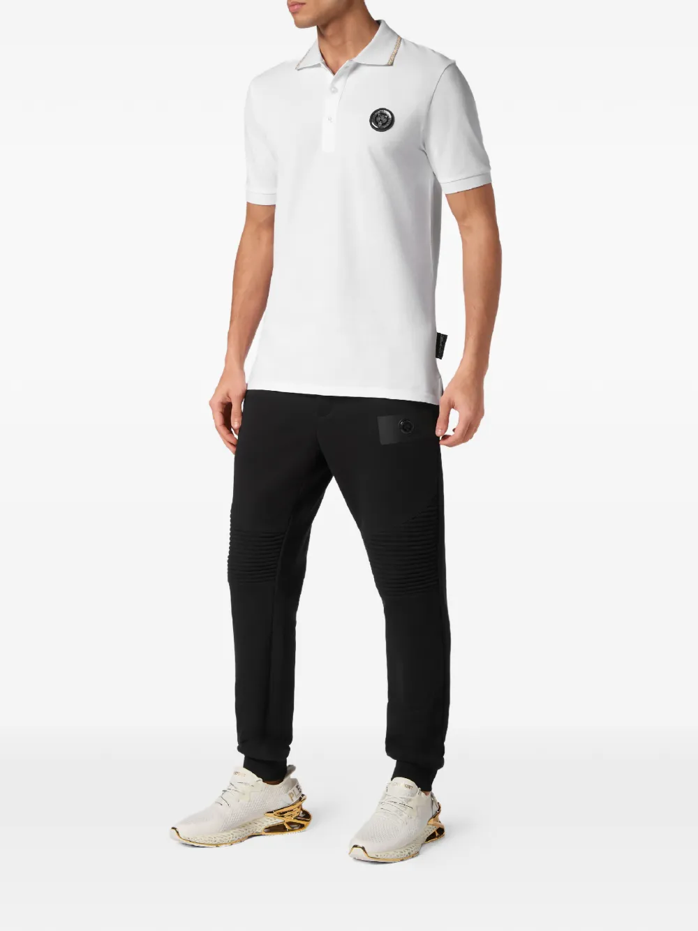 Plein Sport SS tiger emblem polo shirt - Wit