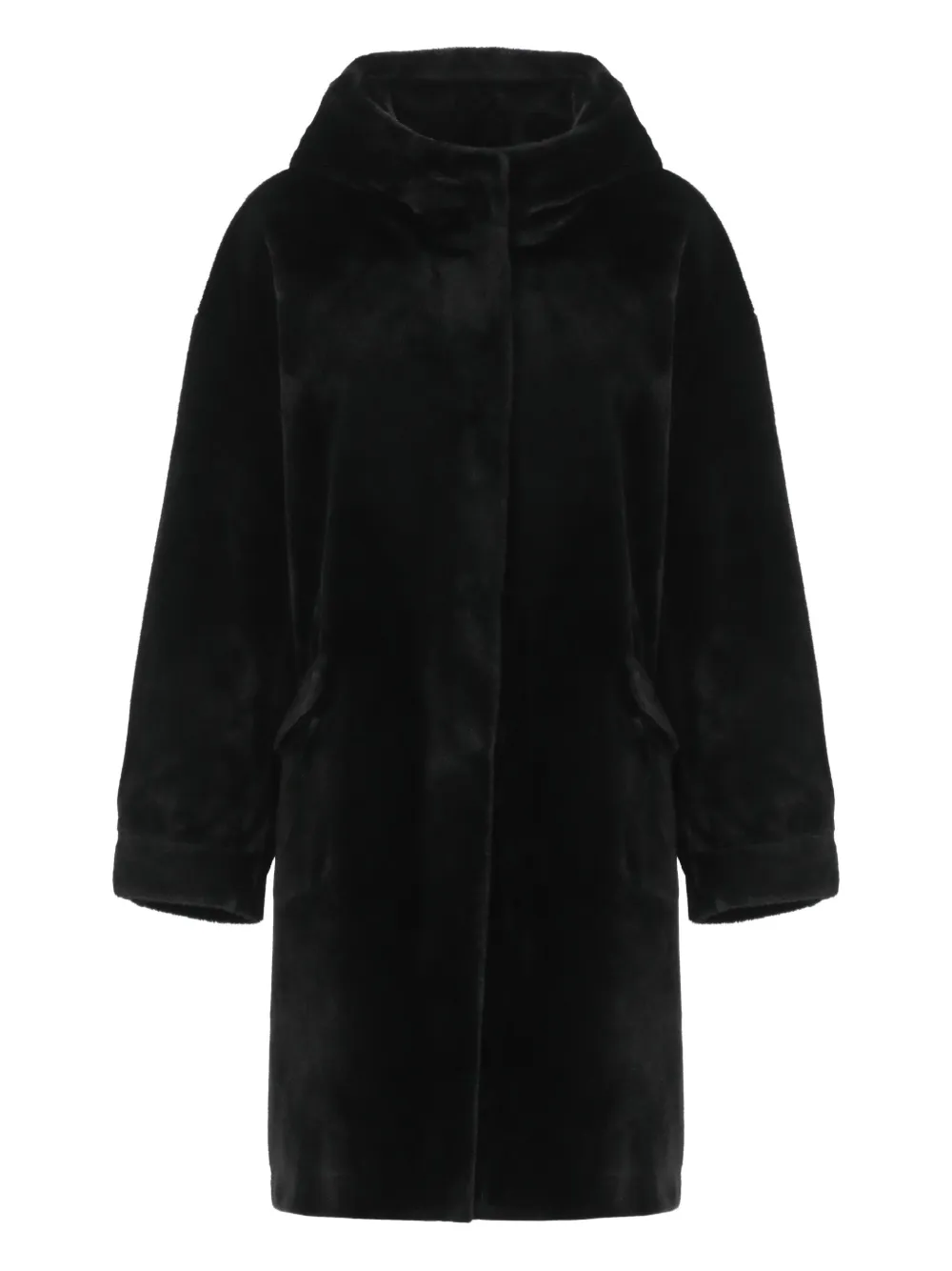 Betta Corradi faux-fur hooded coat | Black | Image 1