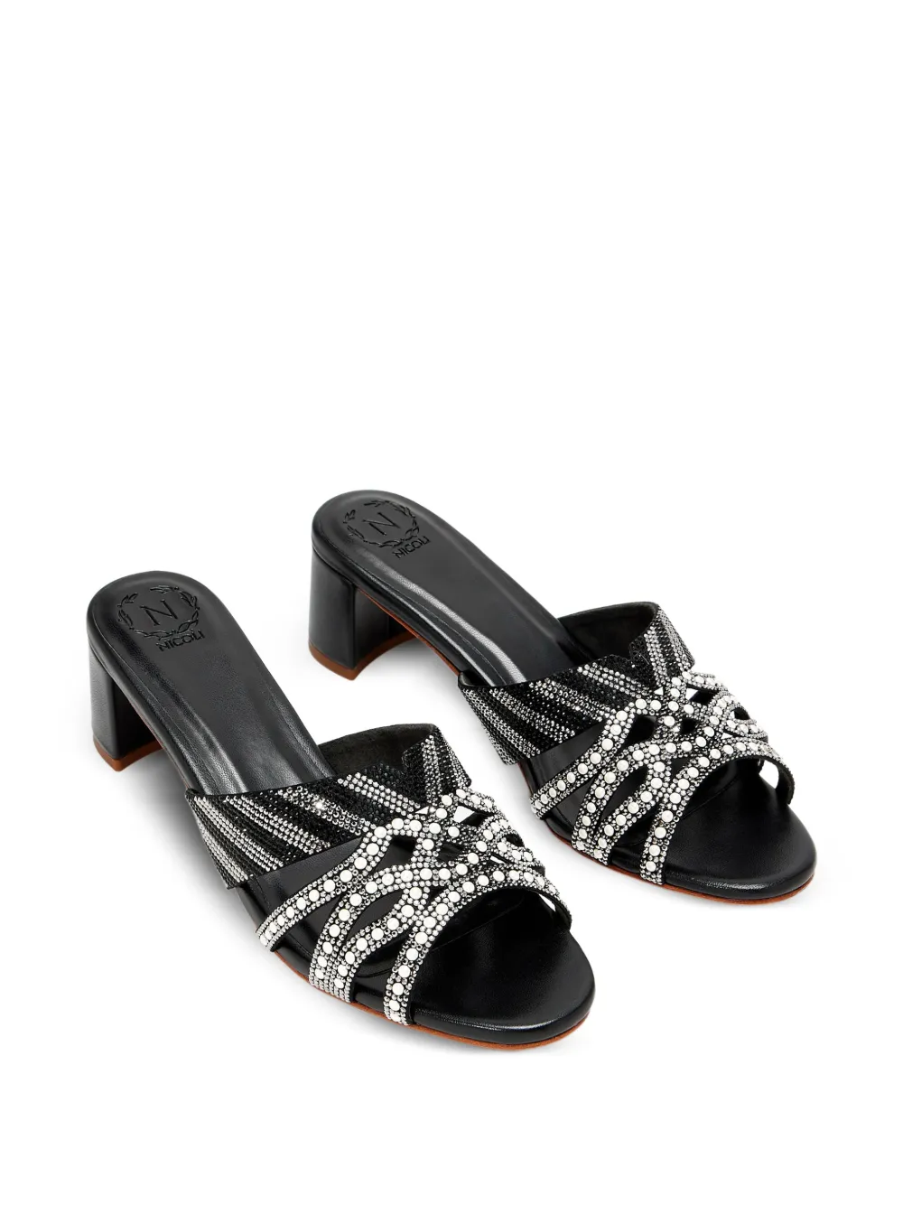 NICOLI Fabie sandalen verfraaid met kristallen Zwart