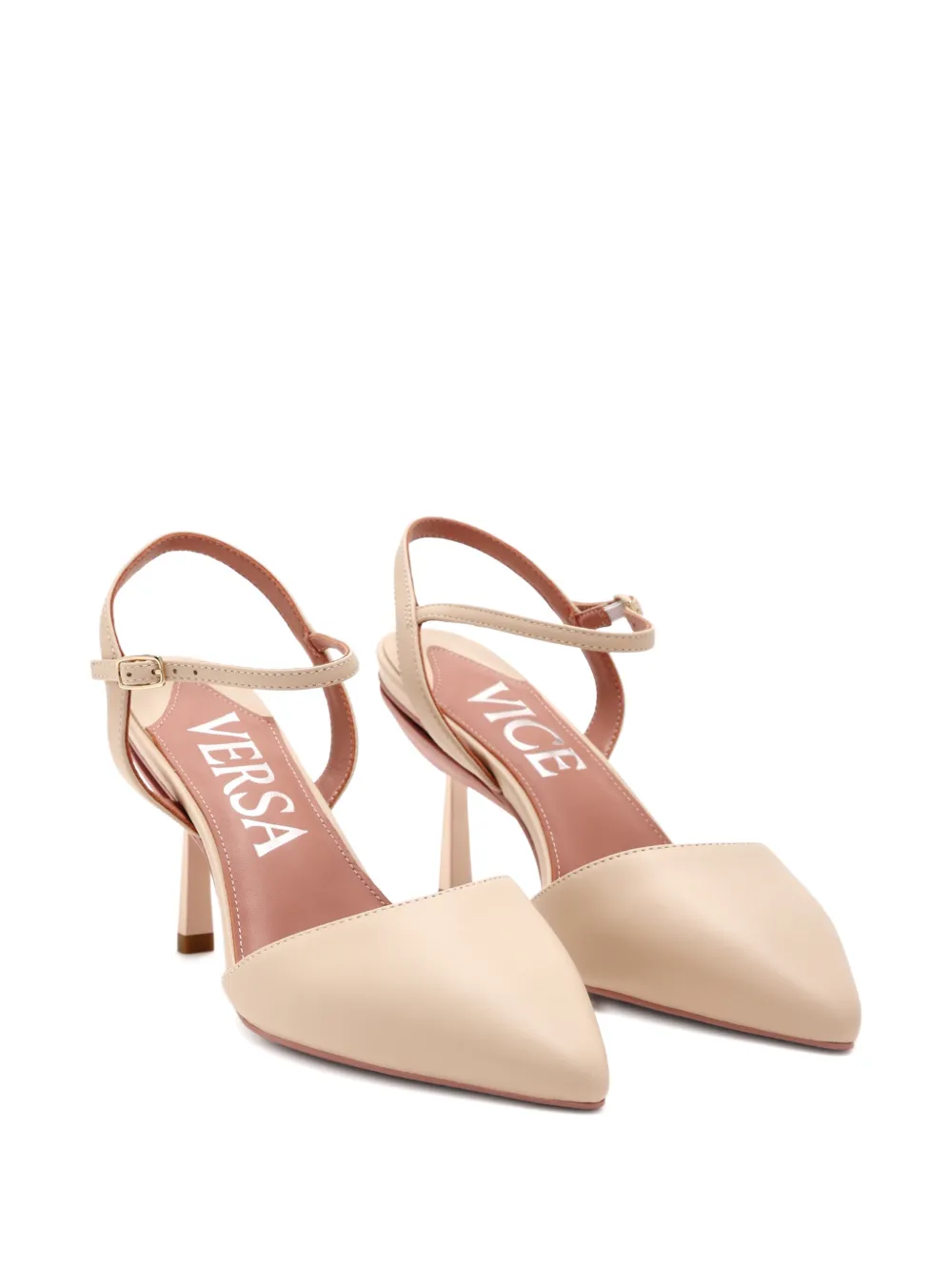 vice versa Slingback pumps met puntige neus Beige