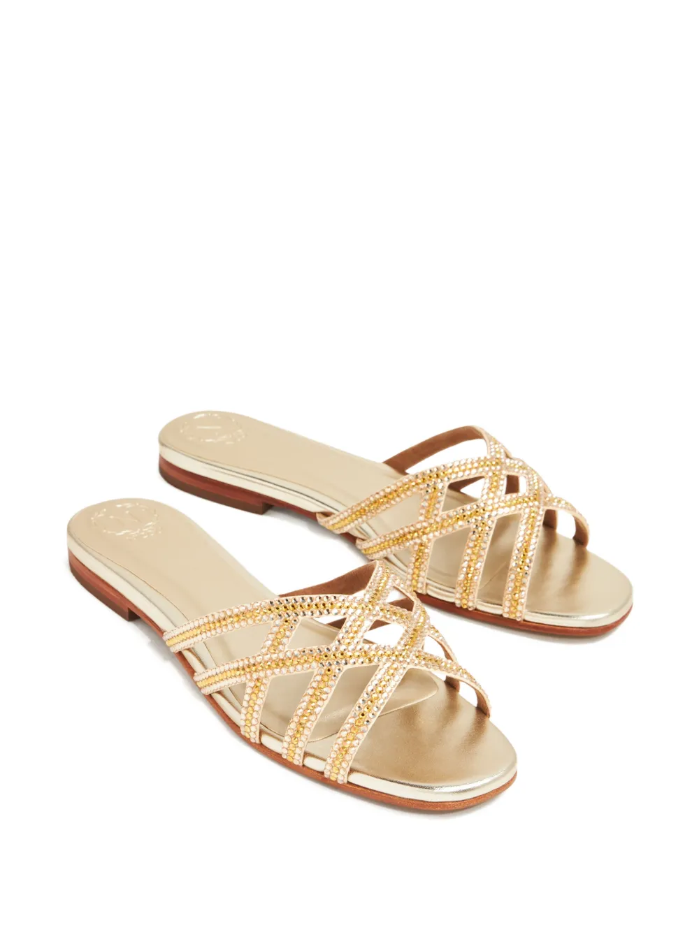 NICOLI Zuri sandalen met gekruiste bandjes Goud