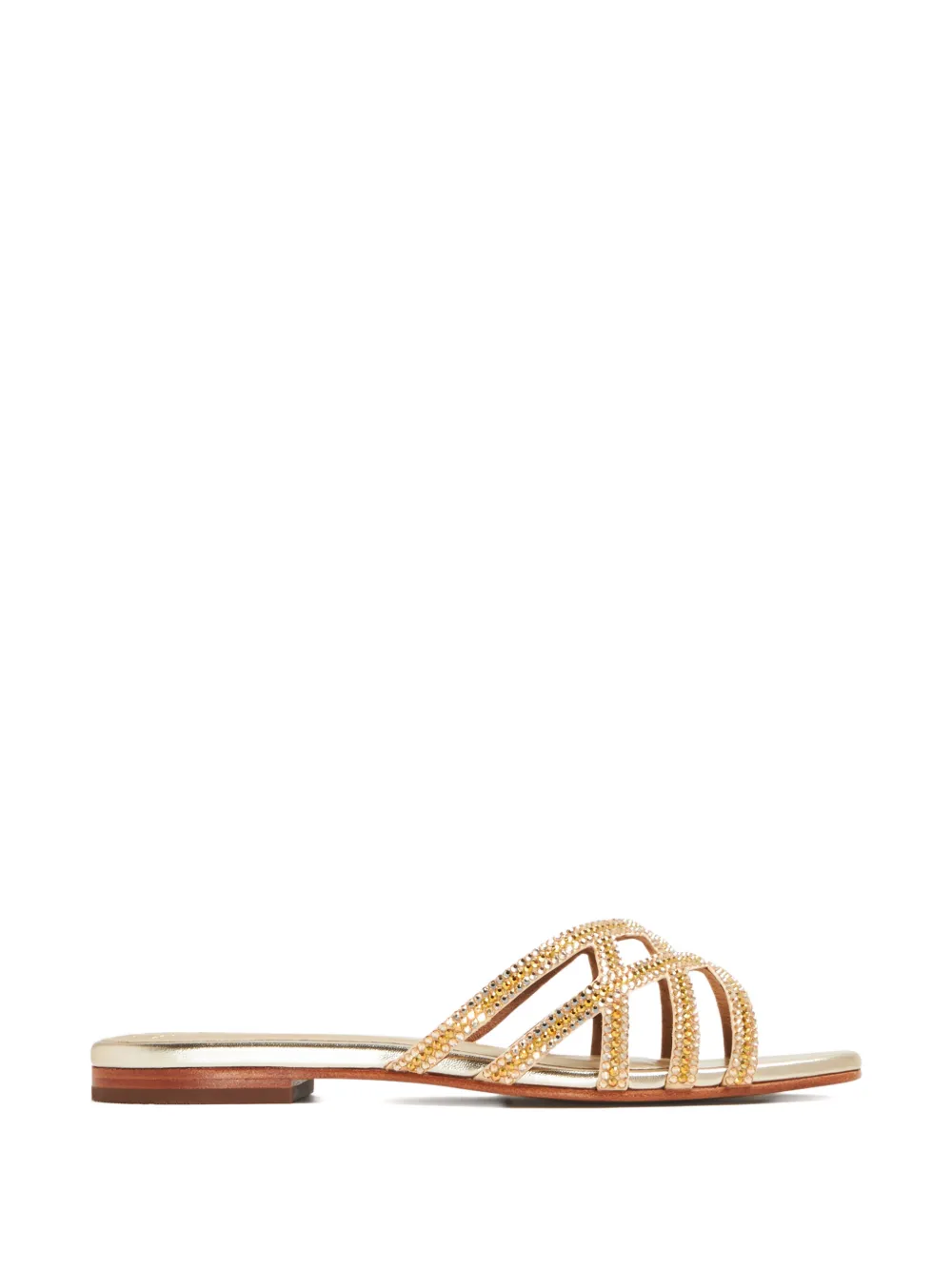 NICOLI Zuri embellished cross-strap sandals - Oro