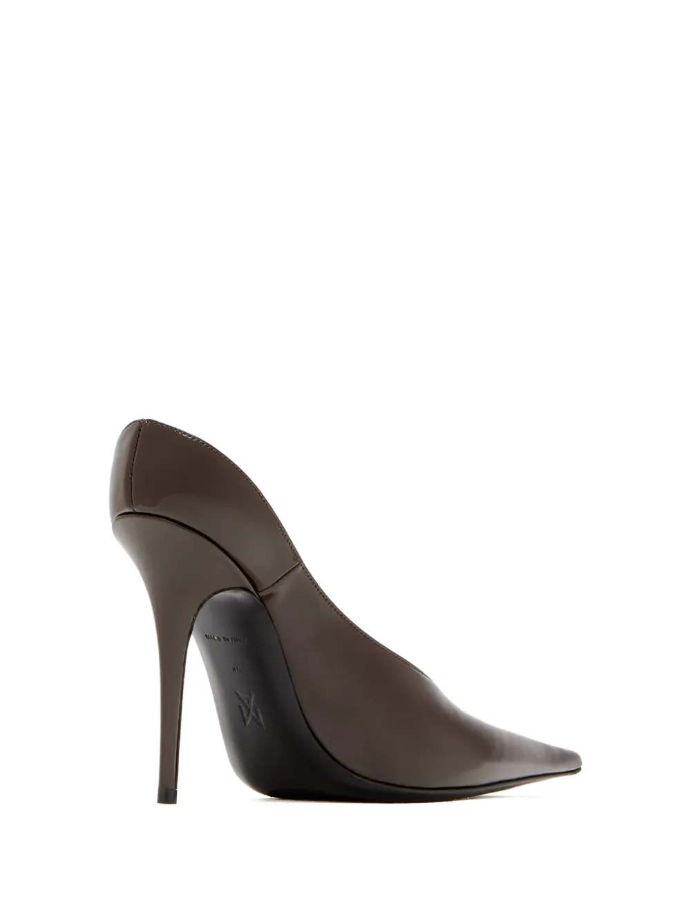 Amina Muaddi 105 mm Anok pumps met puntige neus Bruin