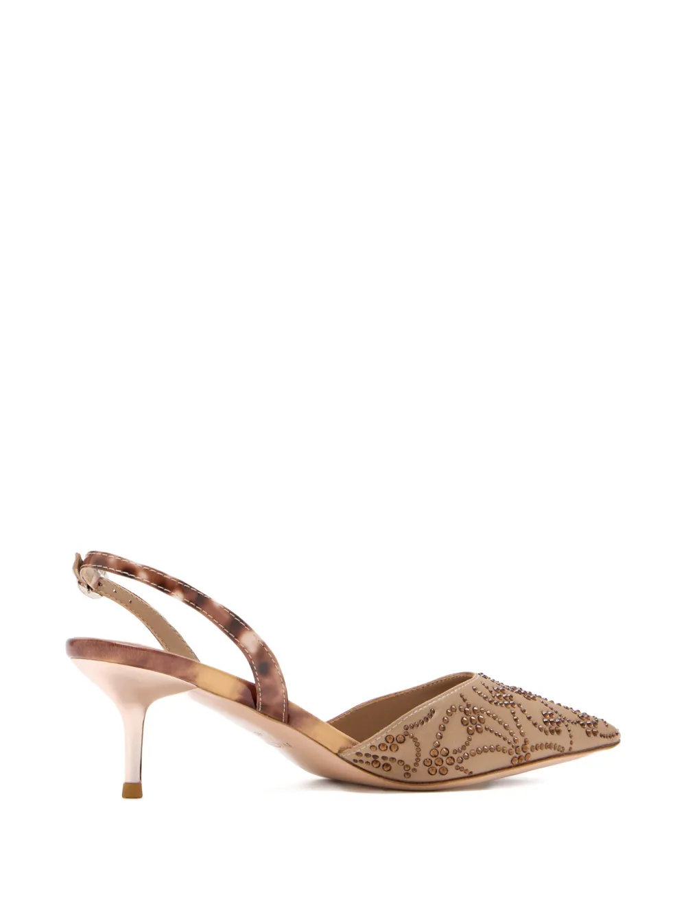 NICOLI 60 mm Dahna verfraaide slingback pumps Beige
