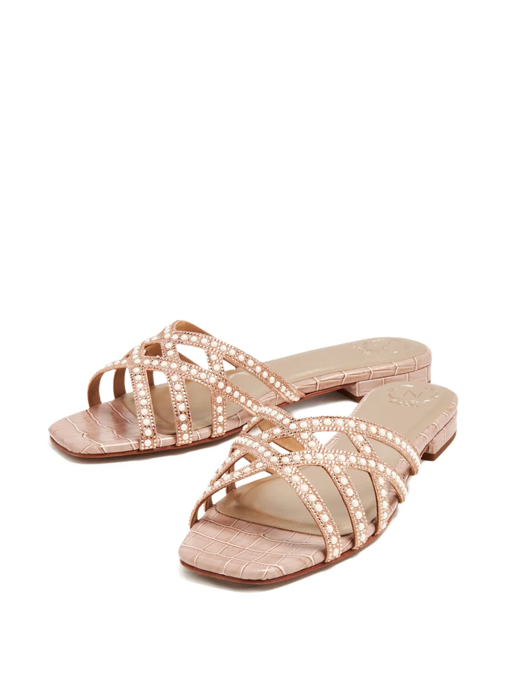 NICOLI Marcil sandalen verfraaid met parel Beige