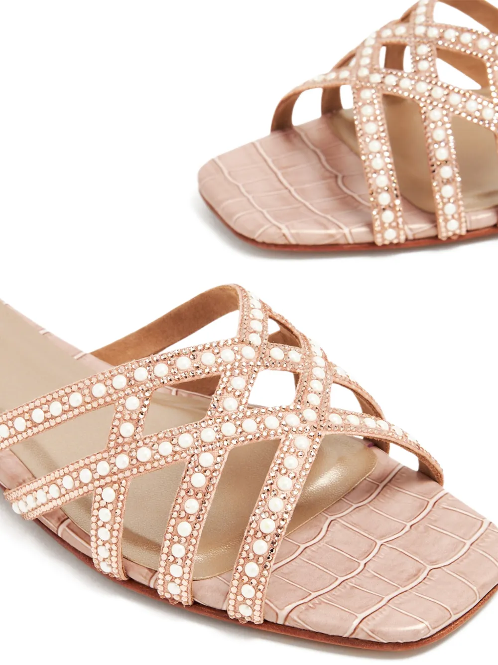 NICOLI Marcil sandalen verfraaid met parel Beige