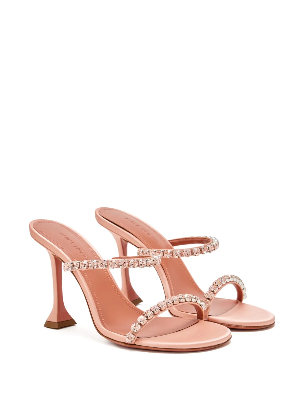 Amina Muaddi 95mm Gigi crystal-embellished sandals Roze
