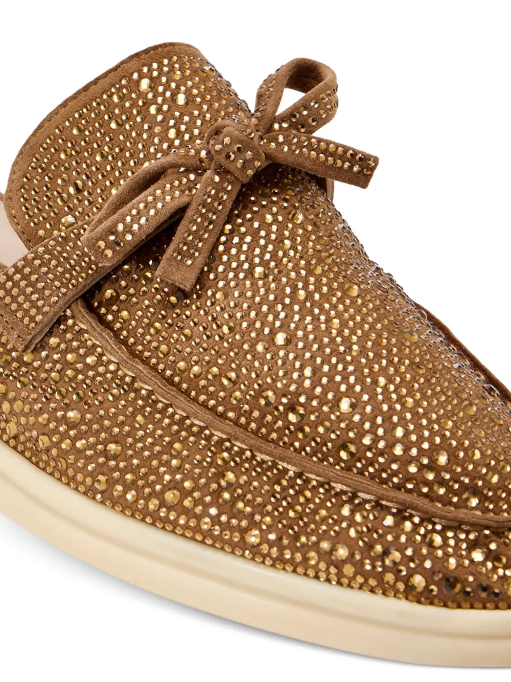 NICOLI Jezelinda muiltjes met strikdetail Bruin