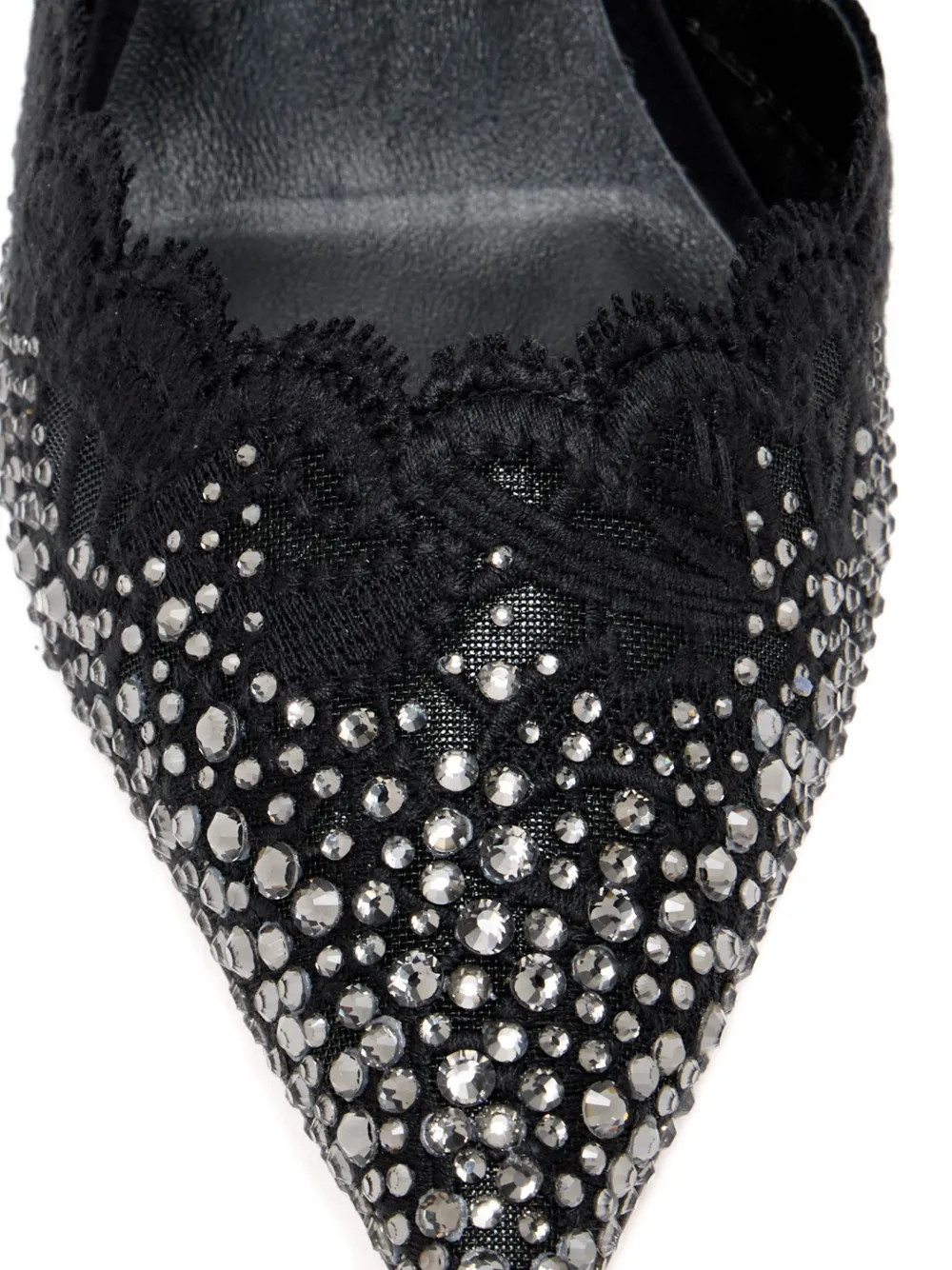 NICOLI 70 mm Rimini slingback pumps verfraaid met kant Zwart