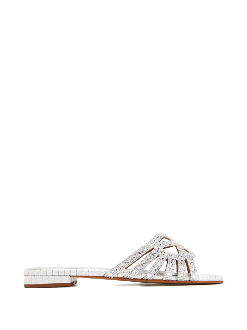 NICOLI Maddalena rhinestone embellished sandals - Bianco