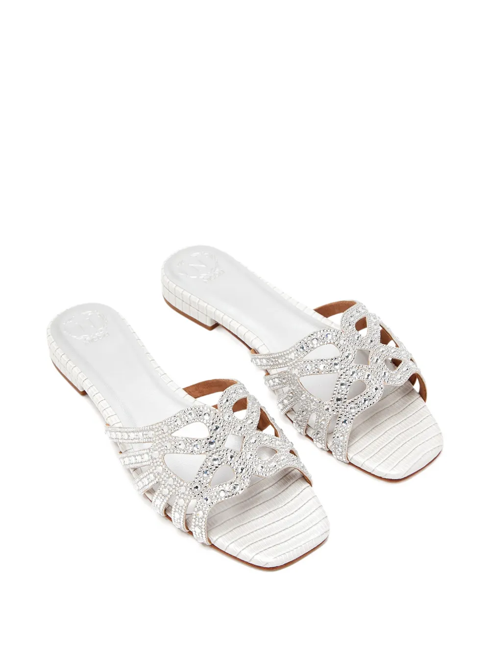 NICOLI Maddalena sandalen verfraaid met stras Wit