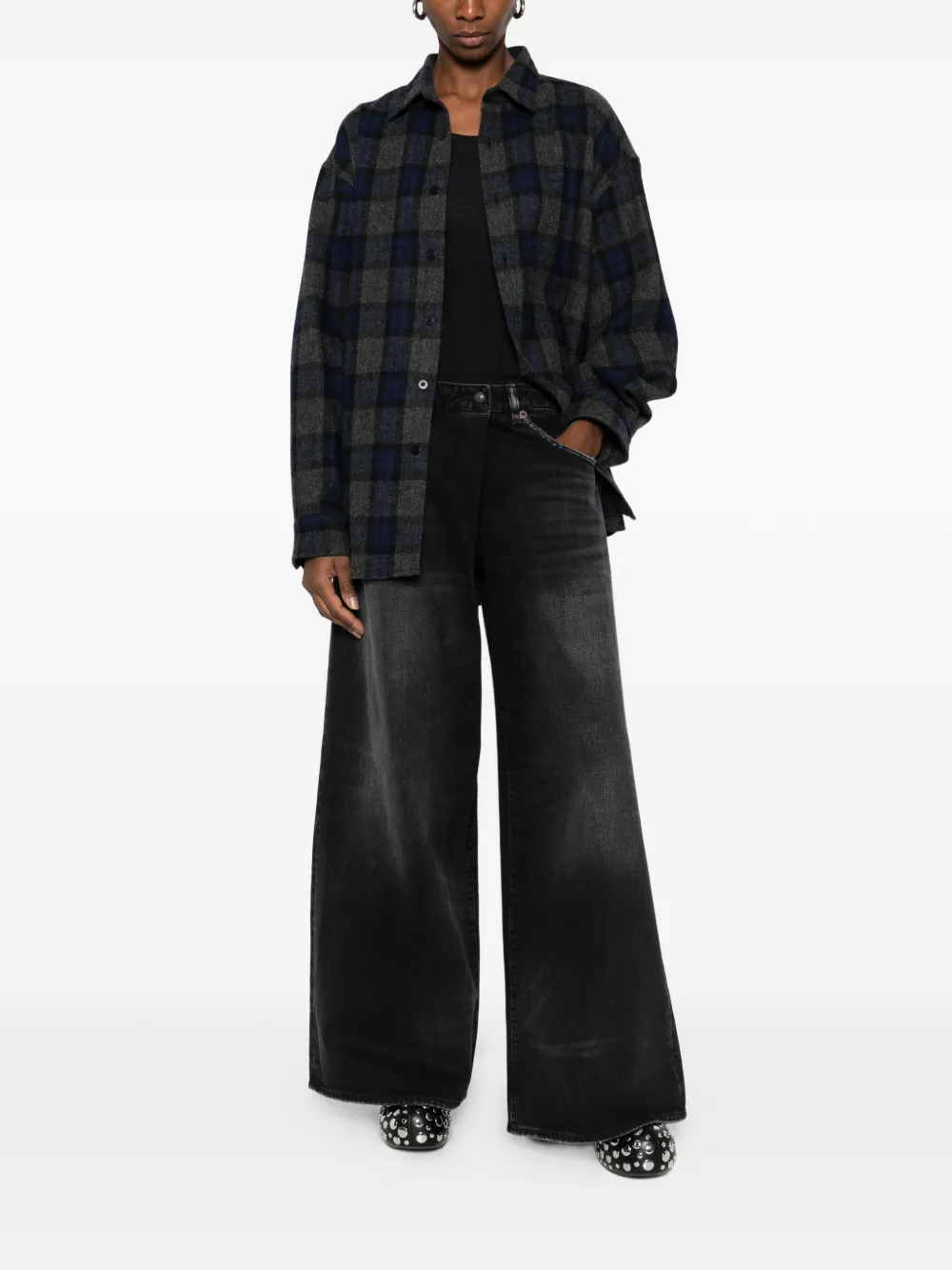 R13 Nico katoenen jeans - Zwart