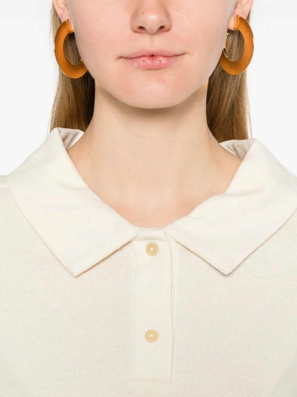 Khaite Jasna Silk Polo Shirt In Neutral