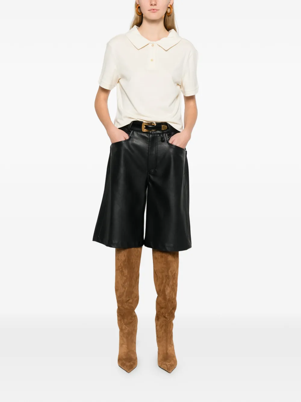 KHAITE Jasna polo top - Beige