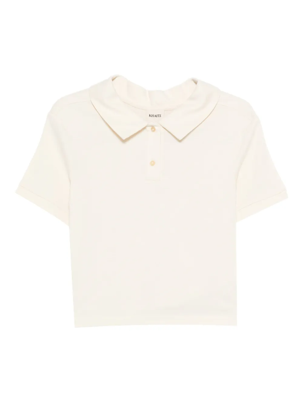 Khaite Jasna Silk Polo Shirt In Neutral