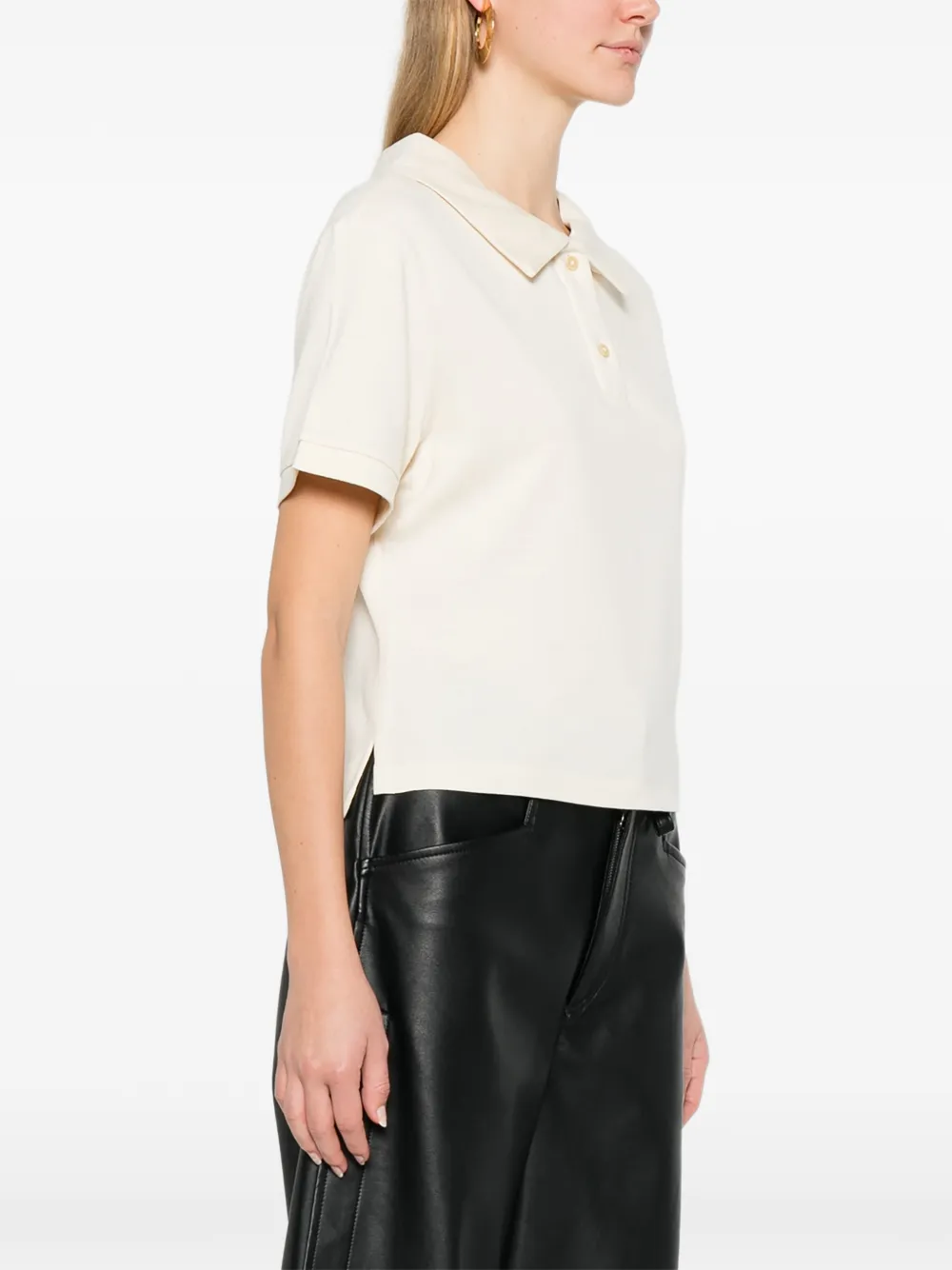 Khaite Jasna Silk Polo Shirt In Neutral