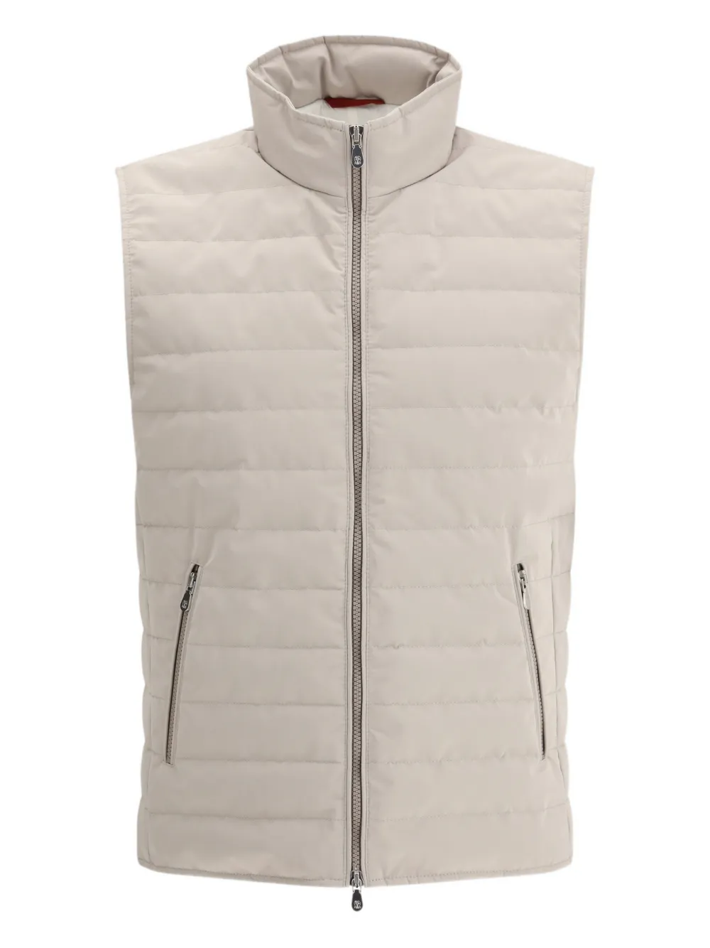 Brunello Cucinelli zip quilted down gilet - Neutrals