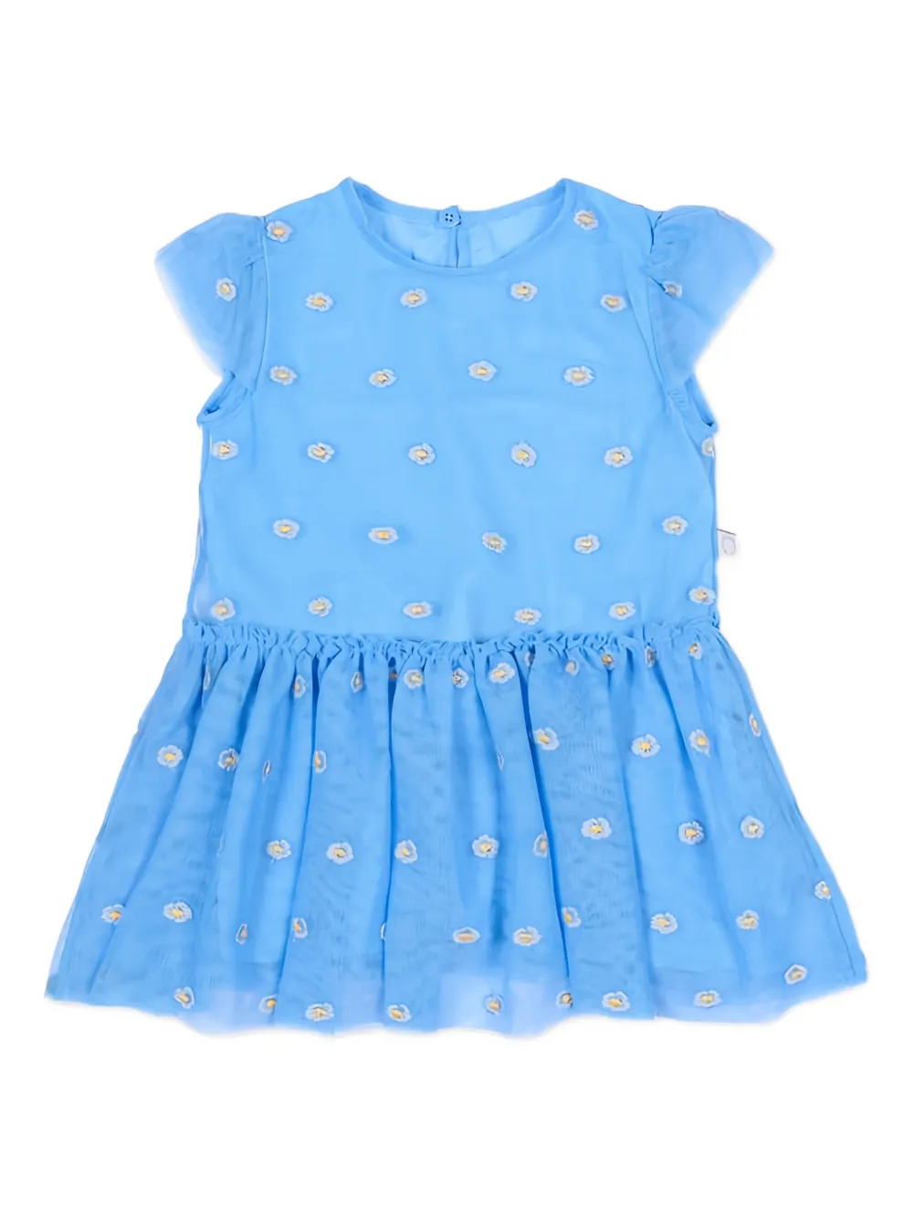 Stella Mccartney Babies' Floral Ruffled Dress In Blue