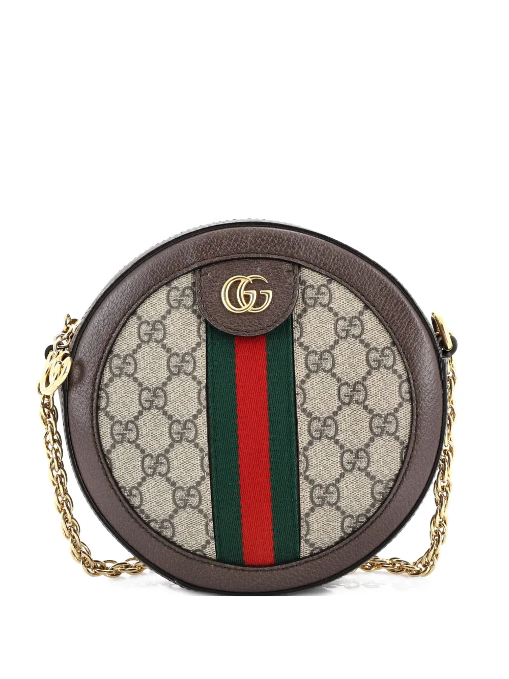 Gucci Pre-Owned Ophidia Round Shoulder Bag GG Coated Canvas Mini crossbody bag - Marrone
