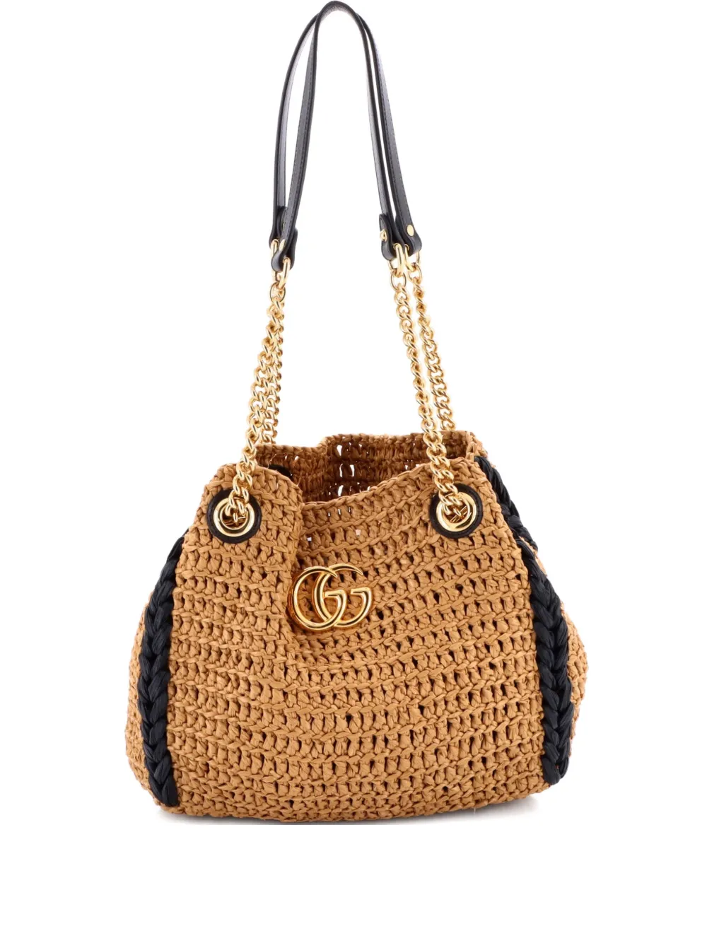 Gucci Pre-Owned GG Marmont Chain Raffia Small tote bag | negro | Image 1
